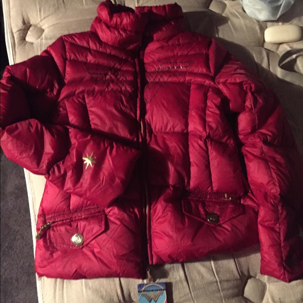 *saleNWT Crimson Red Wonder Woman GooseDown Jacket